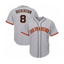 Youth San Francisco Giants #8 Alex Dickerson Authentic Grey Road Cool Base Baseball Player Jersey