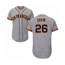 Men's San Francisco Giants #26 Chris Shaw Grey Road Flex Base Authentic Collection Baseball Player Jersey