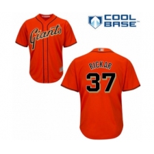 Youth San Francisco Giants #37 Joey Rickard Authentic Orange Alternate Cool Base Baseball Player Jersey