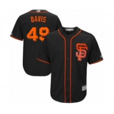 Youth San Francisco Giants #49 Jaylin Davis Authentic Black Alternate Cool Base Baseball Player Jersey