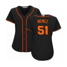 Women's San Francisco Giants #51 Conner Menez Authentic Black Alternate Cool Base Baseball Player Jersey