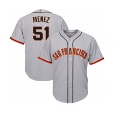 Youth San Francisco Giants #51 Conner Menez Authentic Grey Road Cool Base Baseball Player Jersey
