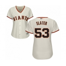 Women's San Francisco Giants #53 Austin Slater Authentic Cream Home Cool Base Baseball Player Jersey