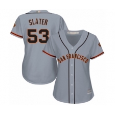 Women's San Francisco Giants #53 Austin Slater Authentic Grey Road Cool Base Baseball Player Jersey
