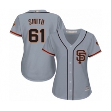 Women's San Francisco Giants #61 Burch Smith Authentic Grey Road 2 Cool Base Baseball Player Jersey