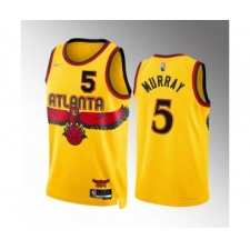 Men's Atlanta Hawks #5 Dejounte Murray Black Stitched Game Jersey