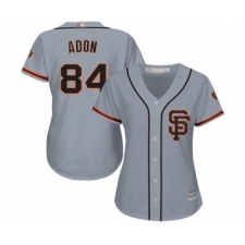 Women's San Francisco Giants #84 Melvin Adon Authentic Grey Road 2 Cool Base Baseball Player Jersey