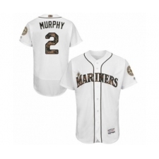 Men's Seattle Mariners #2 Tom Murphy Authentic White 2016 Memorial Day Fashion Flex Base Baseball Player Jersey