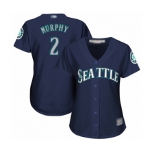 Women's Seattle Mariners #2 Tom Murphy Authentic Navy Blue Alternate 2 Cool Base Baseball Player Jersey