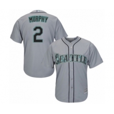 Youth Seattle Mariners #2 Tom Murphy Authentic Grey Road Cool Base Baseball Player Jersey