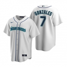 Men's Nike Seattle Mariners #7 Marco Gonzales White Home Stitched Baseball Jersey