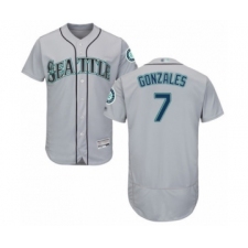 Men's Seattle Mariners #7 Marco Gonzales Grey Road Flex Base Authentic Collection Baseball Player Jersey
