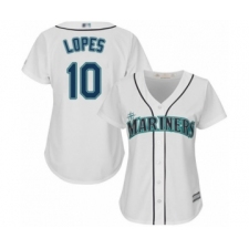 Women's Seattle Mariners #10 Tim Lopes Authentic White Home Cool Base Baseball Player Jersey
