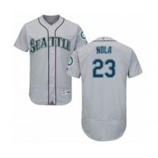 Men's Seattle Mariners #23 Austin Nola Grey Road Flex Base Authentic Collection Baseball Player Jersey
