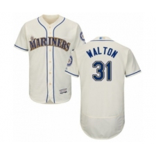 Men's Seattle Mariners #31 Donnie Walton Cream Alternate Flex Base Authentic Collection Baseball Player Jersey