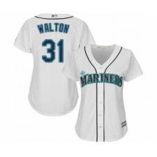 Women's Seattle Mariners #31 Donnie Walton Authentic White Home Cool Base Baseball Player Jersey