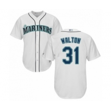 Youth Seattle Mariners #31 Donnie Walton Authentic White Home Cool Base Baseball Player Jersey