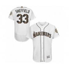 Men's Seattle Mariners #33 Justus Sheffield Authentic White 2016 Memorial Day Fashion Flex Base Baseball Player Jersey