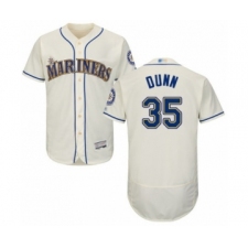 Men's Seattle Mariners #35 Justin Dunn Cream Alternate Flex Base Authentic Collection Baseball Player Jersey