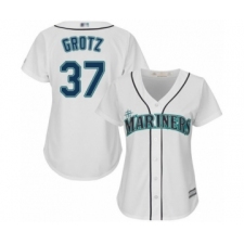Women's Seattle Mariners #37 Zac Grotz Authentic White Home Cool Base Baseball Player Jersey