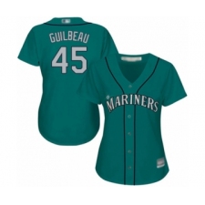 Women's Seattle Mariners #45 Taylor Guilbeau Authentic Teal Green Alternate Cool Base Baseball Player Jersey