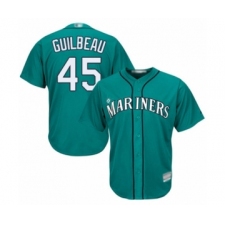 Youth Seattle Mariners #45 Taylor Guilbeau Authentic Teal Green Alternate Cool Base Baseball Player Jersey