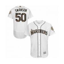 Men's Seattle Mariners #50 Erik Swanson Authentic White 2016 Memorial Day Fashion Flex Base Baseball Player Jersey