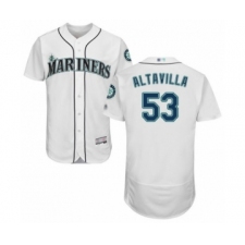 Men's Seattle Mariners #53 Dan Altavilla White Home Flex Base Authentic Collection Baseball Player Jersey