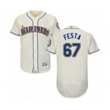 Men's Seattle Mariners #67 Matt Festa Cream Alternate Flex Base Authentic Collection Baseball Player Jersey