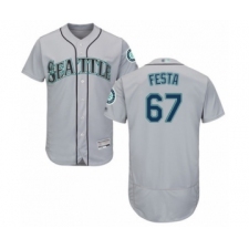 Men's Seattle Mariners #67 Matt Festa Grey Road Flex Base Authentic Collection Baseball Player Jersey
