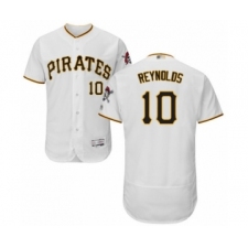 Men's Pittsburgh Pirates #10 Bryan Reynolds White Home Flex Base Authentic Collection Baseball Player Jersey