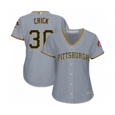 Women's Pittsburgh Pirates #30 Kyle Crick Authentic Grey Road Cool Base Baseball Player Jersey