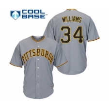 Youth Pittsburgh Pirates #34 Trevor Williams Authentic Grey Road Cool Base Baseball Player Jersey