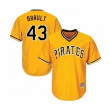 Youth Pittsburgh Pirates #43 Steven Brault Authentic Gold Alternate Cool Base Baseball Player Jersey