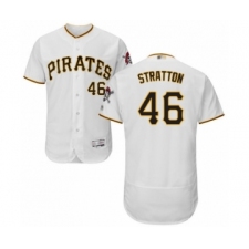 Men's Pittsburgh Pirates #46 Chris Stratton White Home Flex Base Authentic Collection Baseball Player Jersey