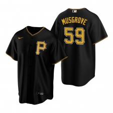 Men's Nike Pittsburgh Pirates #59 Joe Musgrove Black Alternate Stitched Baseball Jersey