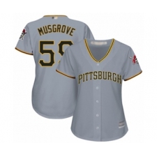 Women's Pittsburgh Pirates #59 Joe Musgrove Authentic Grey Road Cool Base Baseball Player Jersey