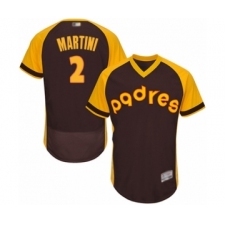 Men's San Diego Padres #2 Nick Martini Brown Alternate Cooperstown Authentic Collection Flex Base Baseball Player Jersey