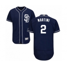 Men's San Diego Padres #2 Nick Martini Navy Blue Alternate Flex Base Authentic Collection Baseball Player Jersey