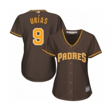 Women's San Diego Padres #9 Luis Urias Authentic Brown Alternate Cool Base Baseball Player Jersey