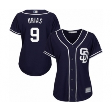 Women's San Diego Padres #9 Luis Urias Authentic Navy Blue Alternate 1 Cool Base Baseball Player Jersey