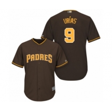 Youth San Diego Padres #9 Luis Urias Authentic Brown Alternate Cool Base Baseball Player Jersey