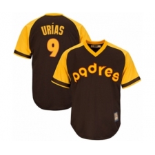 Youth San Diego Padres #9 Luis Urias Authentic Brown Alternate Cooperstown Cool Base Baseball Player Jersey