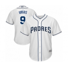 Youth San Diego Padres #9 Luis Urias Authentic White Home Cool Base Baseball Player Jersey
