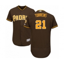 Men's San Diego Padres #21 Luis Torrens Brown Alternate Flex Base Authentic Collection Baseball Player Jersey