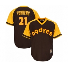 Youth San Diego Padres #21 Luis Torrens Authentic Brown Alternate Cooperstown Cool Base Baseball Player Jersey
