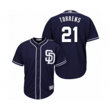 Youth San Diego Padres #21 Luis Torrens Authentic Navy Blue Alternate 1 Cool Base Baseball Player Jersey