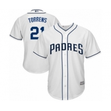Youth San Diego Padres #21 Luis Torrens Authentic White Home Cool Base Baseball Player Jersey