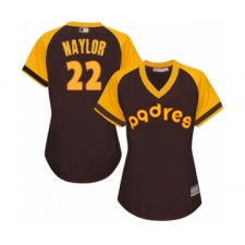 Women's San Diego Padres #22 Josh Naylor Authentic Brown Alternate Cooperstown Cool Base Baseball Player Jersey