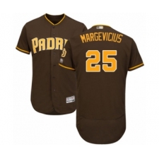 Men's San Diego Padres #25 Nick Margevicius Brown Alternate Flex Base Authentic Collection Baseball Player Jersey